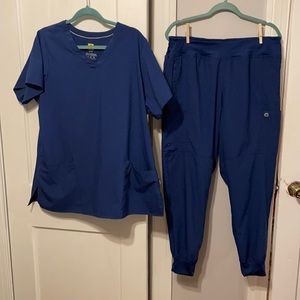 Wonder wink 123 XL navy blue scrub set joggers